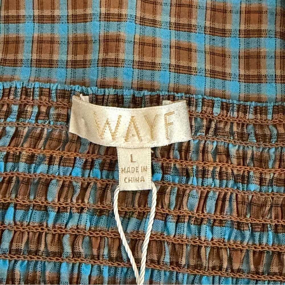 WAYF Cut Out Smocked Tiered Midi Dress summertime vacation Size Large - Picture 6 of 9